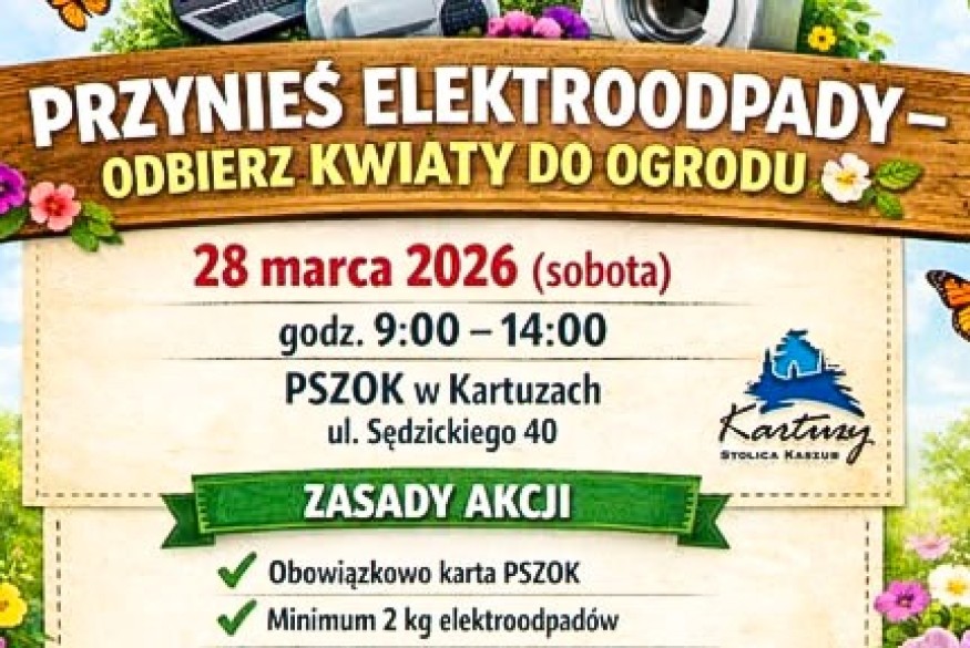 Kartuzy: bratki za elektroodpady w punkcie PSZOK